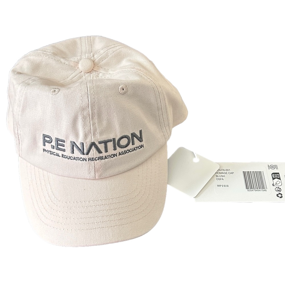 P.E Nation Tan Beige Baseball Cap NWT Adjustable Logo Hat Unisex